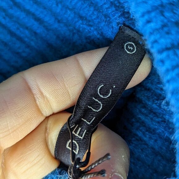 DeLUC Cropped Knit Turtleneck Vest Petrol Blue Sz S | Fall Layering Piece NWT - Picture 6 of 11